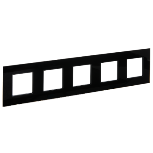 IEK SKANDY Рамка 5-местная SK-F25Bl стекло черный  (SK-M52-G-K02)