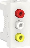 SCHNEIDER ELECTRIC Розетка UNICA MODULAR 3 RCA 2 модуля белый (NU343118)