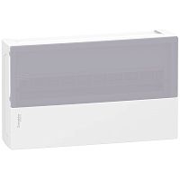 SCHNEIDER ELECTRIC Щит распределительный навесной ЩРн-П-18 IP40 пластиковый прозрачная дверь белый Mini Pragma NEW (MIP12118S)