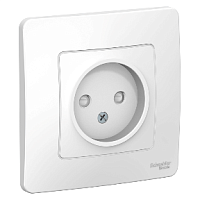 SCHNEIDER ELECTRIC BLANCA скрытой установки розетка без заземления со шторками, 16А, 250В, белый (BLNRS000111)