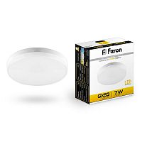FERON Лампа светодиодная LED 7вт GX53 теплый таблетка (LB-451) (25831)