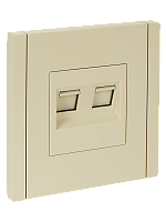 IEK FORTE&PIANO Розетка компьютерная двойная RJ45 кат.6 FP434 ваниль  (FP-K20-2-K10)