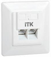 IEK Внутренняя информационная розетка RJ45 кат. 6 FTP 2 порта (CS2-1C06F-2-1)