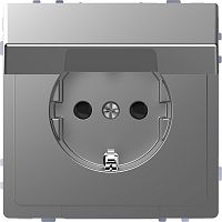 SCHNEIDER ELECTRIC Розетка D-Life 16А с заземляющим контактом и      крышкой IP 20 сталь нержавеющая SD (MTN2310-6036)