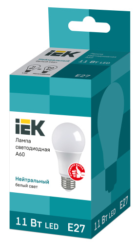 IEK Лампа светодиодная LED 11вт E27 белый ECO (LLE-A60-11-230-40-E27) фото 3