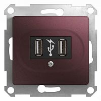 SCHNEIDER ELECTRIC GLOSSA USB Розетка баклажановый (GSL001132)