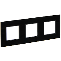 IEK SKANDY Рамка 3-местная SK-F23Bl стекло черный  (SK-M32-G-K02)