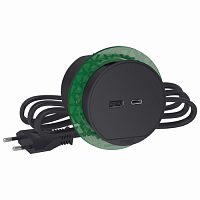 SCHNEIDER ELECTRIC БЛОК РОЗЕТОЧНЫЙ USB тип А + тип С АНТРАЦ (INS44009)