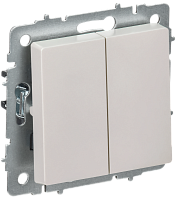 IEK BRITE Выключатель 2-клавишный перекрестный 10А ВС10-2-3-БрЖ жемчуг  (BR-V23-0-10-K36)