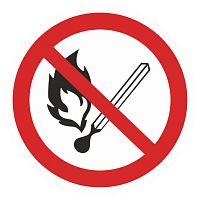 EKF Наклейка Запрещается пользоваться открытым огнем и курить Р02  (200х200мм) PROxima (an-3-08)