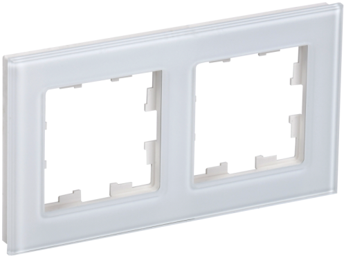 BRITE Рамка 2 -местная РУ-2-2-БрБ стекло белый IEK (BR-M22-G-K01)