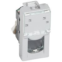 LEGRAND Mosaic Розетка компьютерная скрытая RJ45 FTP 1 модуль категория 5е алюминий (079452 )