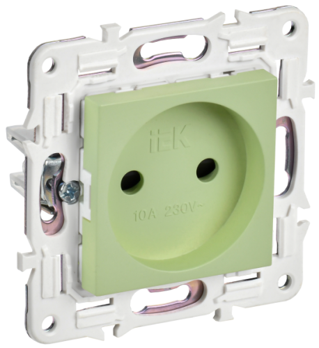 IEK SKANDY Розетка без заземления с защитными шторками 10А SK-R01G мятный (SK-R13-10-K06) IEK SKANDY Розетка без заземления с защитными шторками 10А SK-R01G мятный (SK-R13-10-K06)
