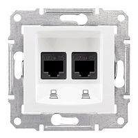 SCHNEIDER ELECTRIC Sedna Розетка двойная компьютерная RJ45 категория 5е экранированная в рамку белый (SDN4600121)