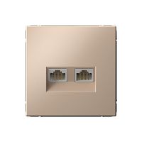 Systeme Electric ARTGALLERY Розетка двойная компьютерная RJ45+RJ45, кат.6А, механизм, ПЕСОЧНЫЙ (GAL001288)