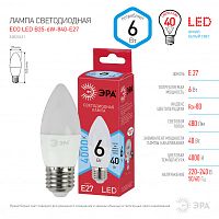 ЭРА Лампа светодиодная LED B35-6W-840-E27,свеча,6Вт,нейтр,E27 (Б0020621)
