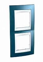 SCHNEIDER ELECTRIC UNICA-Хамелеон Рамка вертикальная 2 поста голубой лед/белый (MGU6.004V.854)
