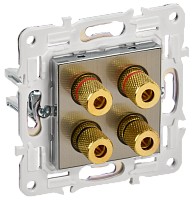 IEK SKANDY Аудиорозетка 4-местная SK-A01N никель  (SK-S40-K50)