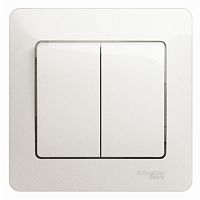 SCHNEIDER ELECTRIC GLOSSA Выключатель двухклавишный схема 5 перламутр в сборе (GSL000652)
