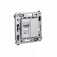 DKC Avanti Телефонная розетка RJ-12 в стену  Закаленная сталь (4404313)