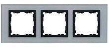 SIMON Рамка на 3 поста, S82N, серый - графит (стекло) (82837-35)