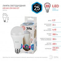ЭРА Лампа светодиодная LEDA65-25W-840-E27 (диод,груша,25Вт,нейтр,E27) (Б0035335)
