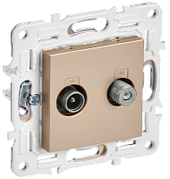 IEK SKANDY Розетка двойная TV+SAT SK-A13Sa песочный  (SK-AF20-O-K98)