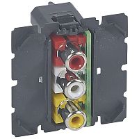 LEGRAND Celiane Розетка тройная аудио/видео типа RCA (067313 )