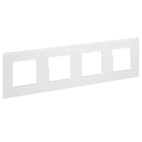 IEK SKANDY Рамка 4-местная SK-F24W стекло арктический белый  (SK-M42-G-K01)