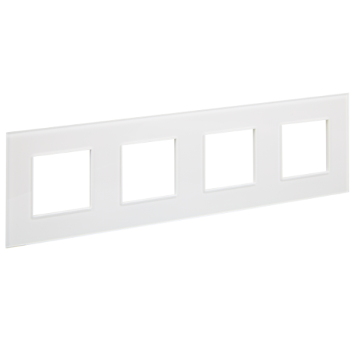 IEK SKANDY Рамка 4-местная SK-F24W стекло арктический белый  (SK-M42-G-K01)
