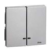SCHNEIDER ELECTRIC Клавиша 2шт с окошком для светоиндикатора IP44 алюминий (MTN3424-0460)