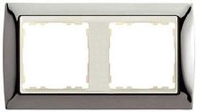 SIMON Рамка на 2 поста, S82, вороненая сталь - сл.кость (82724-67)