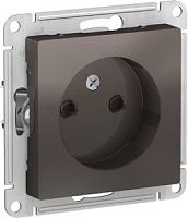 SCHNEIDER ELECTRIC Розетка ATLASDESIGN без заземления со шторками 16А механизм мокко (ATN000649)
