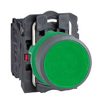 SCHNEIDER ELECTRIC Кнопка 22мм, зеленая, с возвратом, монтаж заподлицо, 1НЗ, пластик C0 (XB5AA35C0)