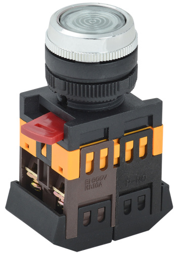 IEK Кнопка ABLFS-22 плоская прозрачная неон 1з+1р (BBT30-ABLFS-K08)