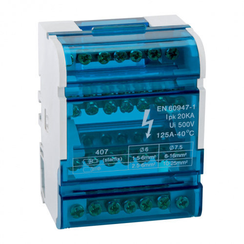 KEAZ Шина N нулевая на DIN-рейку в корпусе-4х7групп (143231)