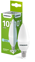 IEK Лампа светодиодная C35 свеча 10Вт 230В 6500К E14 GENERICA (LL-C35-10-230-65-E14-G)