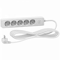 SCHNEIDER ELECTRIC Удлинитель 5 розеток 2К+З кабель 5м белый (ST9455W)