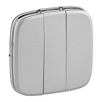 LEGRAND Valena ALLURE Лицевая панель для выключателя трехклавишного Алюминий (755037 )