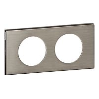 LEGRAND Рамка, двухпостовая, фактурная сталь (69102 )