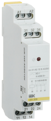 IEK Промежуточное реле OIR 3 конт (8А). 12 В AC/DC (OIR-308-ACDC12V)