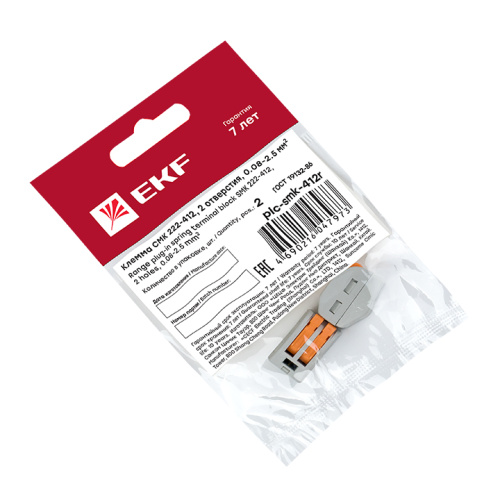 EKF Клемма строительно-монтажная СМК модель 412 рычаг 2 отверстия 0.08-2.5мм2 (2шт) PROxima (plc-smk-412r) фото 2 EKF Клемма строительно-монтажная СМК модель 412 рычаг 2 отверстия 0.08-2.5мм2 (2шт) PROxima (plc-smk-412r) фото 2
