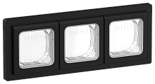 FLITE Рамка 3-местная IP55 черный (FI-M30-32-55-K02)