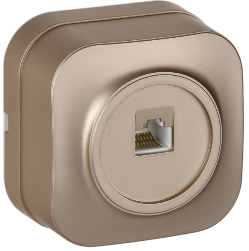 IEK GLORY Розетка для открытой установки компьютерная RJ45 кат.5E РК10-ХШм шампань матовый  (EKH10-K37M)