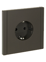 IEK FORTE&PIANO Розетка 1-местная с заземлением с защитными шторками безвинтовое крепление 16А FP313 серый  (FP-R14-16-1-K03)