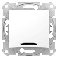 SCHNEIDER ELECTRIC Sedna Выключатель одноклавишный 2п с индикатором 16А в рамку белый (SDN0201221)