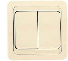 EKF Лондон Выключатель двухклавишный 10А бежевый (EEV10-023-20)