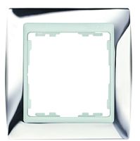 SIMON Рамка на 1 пост, S82, хром - белый (82614-63)