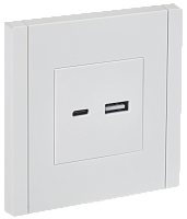 IEK FORTE&PIANO Розетка USB A+C 3,1А FP250 белый  (FP-U22-D31-K01)