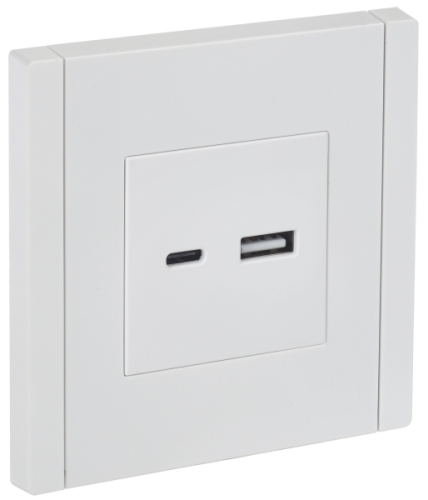 IEK FORTE&PIANO Розетка USB A+C 3,1А FP250 белый  (FP-U22-D31-K01)